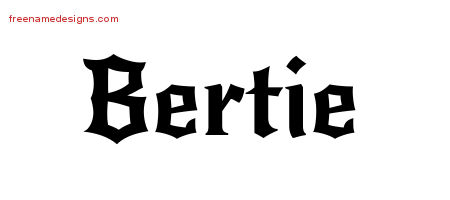 Gothic Name Tattoo Designs Bertie Free Graphic