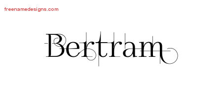 Decorated Name Tattoo Designs Bertram Free Lettering