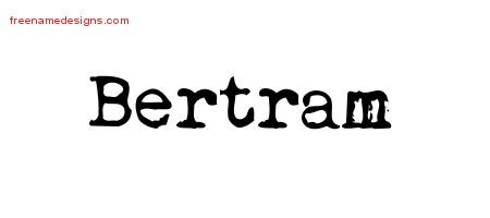 Vintage Writer Name Tattoo Designs Bertram Free