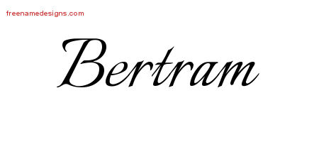 Calligraphic Name Tattoo Designs Bertram Free Graphic