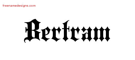 Old English Name Tattoo Designs Bertram Free Lettering