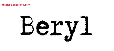 Typewriter Name Tattoo Designs Beryl Free Download