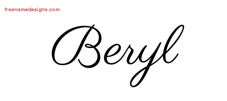 Classic Name Tattoo Designs Beryl Graphic Download