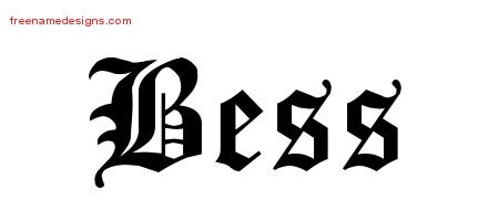 Blackletter Name Tattoo Designs Bess Graphic Download