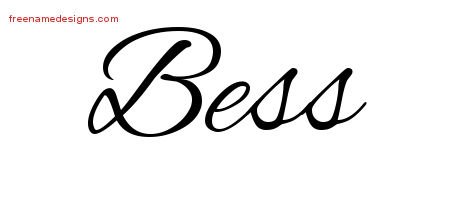 Cursive Name Tattoo Designs Bess Download Free