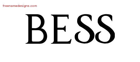 Regal Victorian Name Tattoo Designs Bess Graphic Download