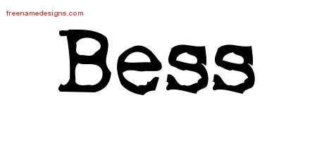 Vintage Writer Name Tattoo Designs Bess Free Lettering
