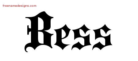 Old English Name Tattoo Designs Bess Free