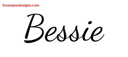Lively Script Name Tattoo Designs Bessie Free Printout