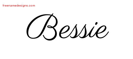 Classic Name Tattoo Designs Bessie Graphic Download