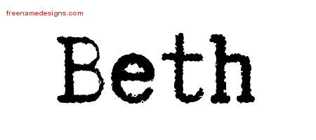 Typewriter Name Tattoo Designs Beth Free Download