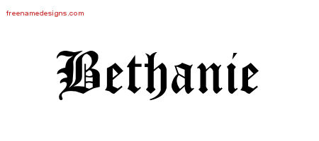 Blackletter Name Tattoo Designs Bethanie Graphic Download