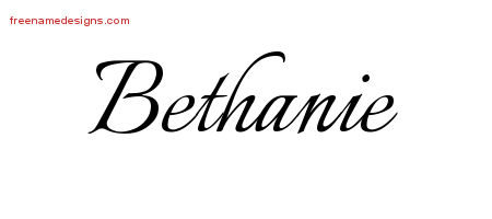 Calligraphic Name Tattoo Designs Bethanie Download Free