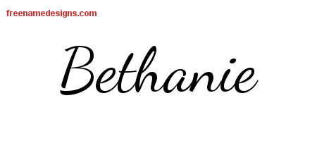 Lively Script Name Tattoo Designs Bethanie Free Printout