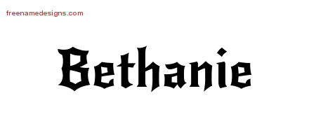 Gothic Name Tattoo Designs Bethanie Free Graphic