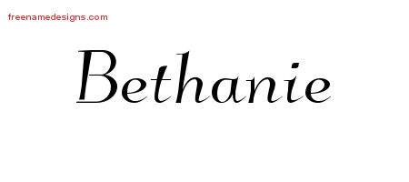 Elegant Name Tattoo Designs Bethanie Free Graphic