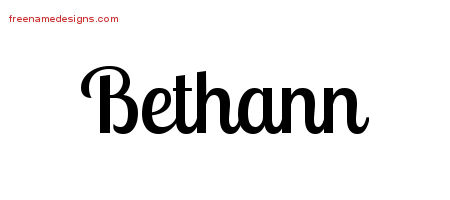 Handwritten Name Tattoo Designs Bethann Free Download