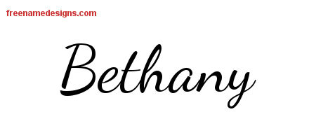 Lively Script Name Tattoo Designs Bethany Free Printout