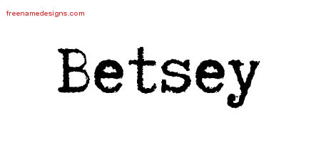 Typewriter Name Tattoo Designs Betsey Free Download