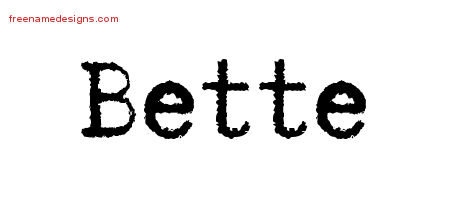 Typewriter Name Tattoo Designs Bette Free Download