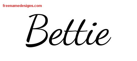 Lively Script Name Tattoo Designs Bettie Free Printout