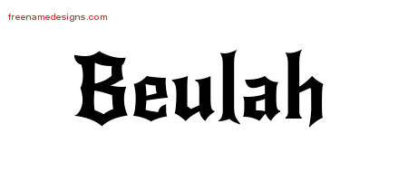 Gothic Name Tattoo Designs Beulah Free Graphic