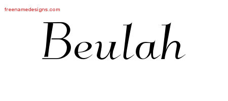 Elegant Name Tattoo Designs Beulah Free Graphic