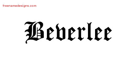 Blackletter Name Tattoo Designs Beverlee Graphic Download