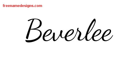 Lively Script Name Tattoo Designs Beverlee Free Printout