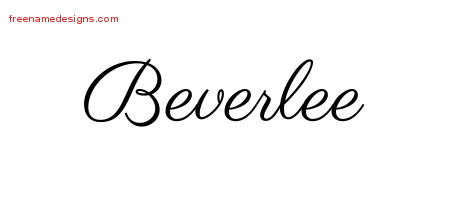 Classic Name Tattoo Designs Beverlee Graphic Download