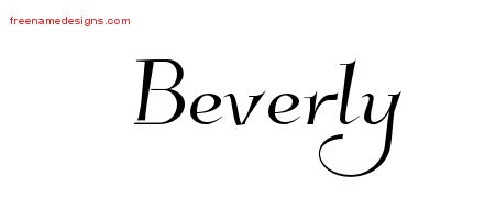 Elegant Name Tattoo Designs Beverly Free Graphic