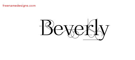 Decorated Name Tattoo Designs Beverly Free