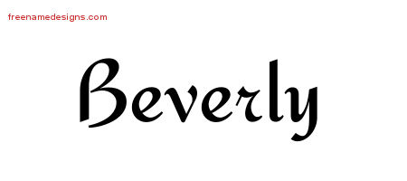 Calligraphic Stylish Name Tattoo Designs Beverly Download Free