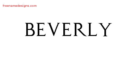 Regal Victorian Name Tattoo Designs Beverly Graphic Download
