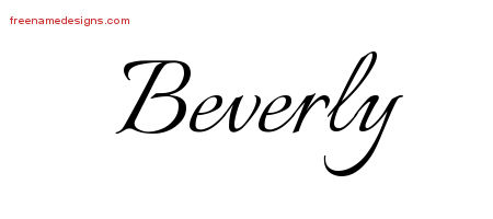 Calligraphic Name Tattoo Designs Beverly Download Free