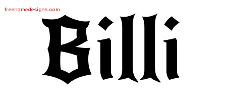 Gothic Name Tattoo Designs Billi Free Graphic