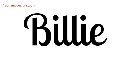 Handwritten Name Tattoo Designs Billie Free Printout