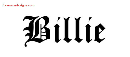 Blackletter Name Tattoo Designs Billie Graphic Download