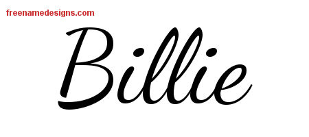 Lively Script Name Tattoo Designs Billie Free Printout