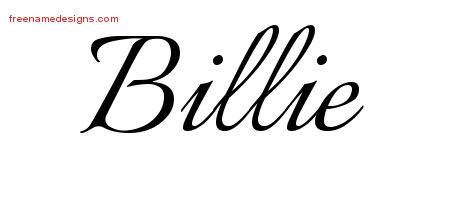 Calligraphic Name Tattoo Designs Billie Free Graphic
