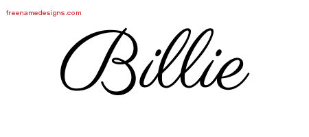 Classic Name Tattoo Designs Billie Graphic Download