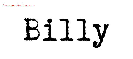 Typewriter Name Tattoo Designs Billy Free Printout