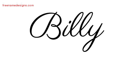 Classic Name Tattoo Designs Billy Graphic Download