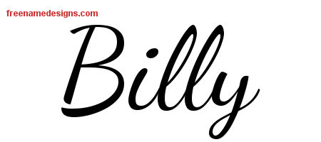 Lively Script Name Tattoo Designs Billy Free Printout