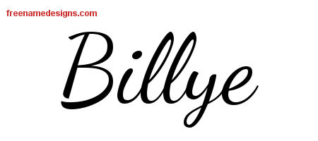 Lively Script Name Tattoo Designs Billye Free Printout