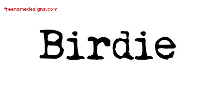 Vintage Writer Name Tattoo Designs Birdie Free Lettering