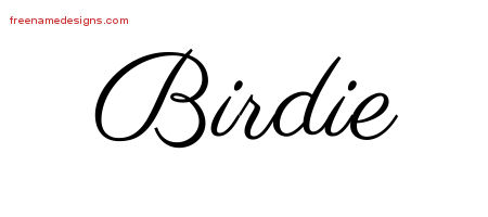 Classic Name Tattoo Designs Birdie Graphic Download