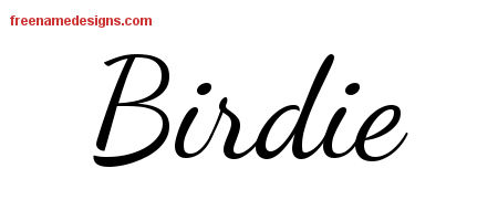Lively Script Name Tattoo Designs Birdie Free Printout