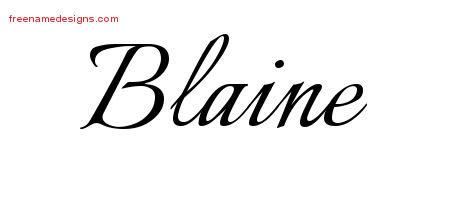 Calligraphic Name Tattoo Designs Blaine Free Graphic