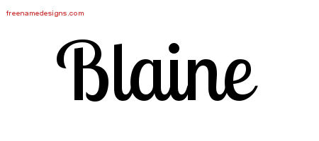 Handwritten Name Tattoo Designs Blaine Free Printout